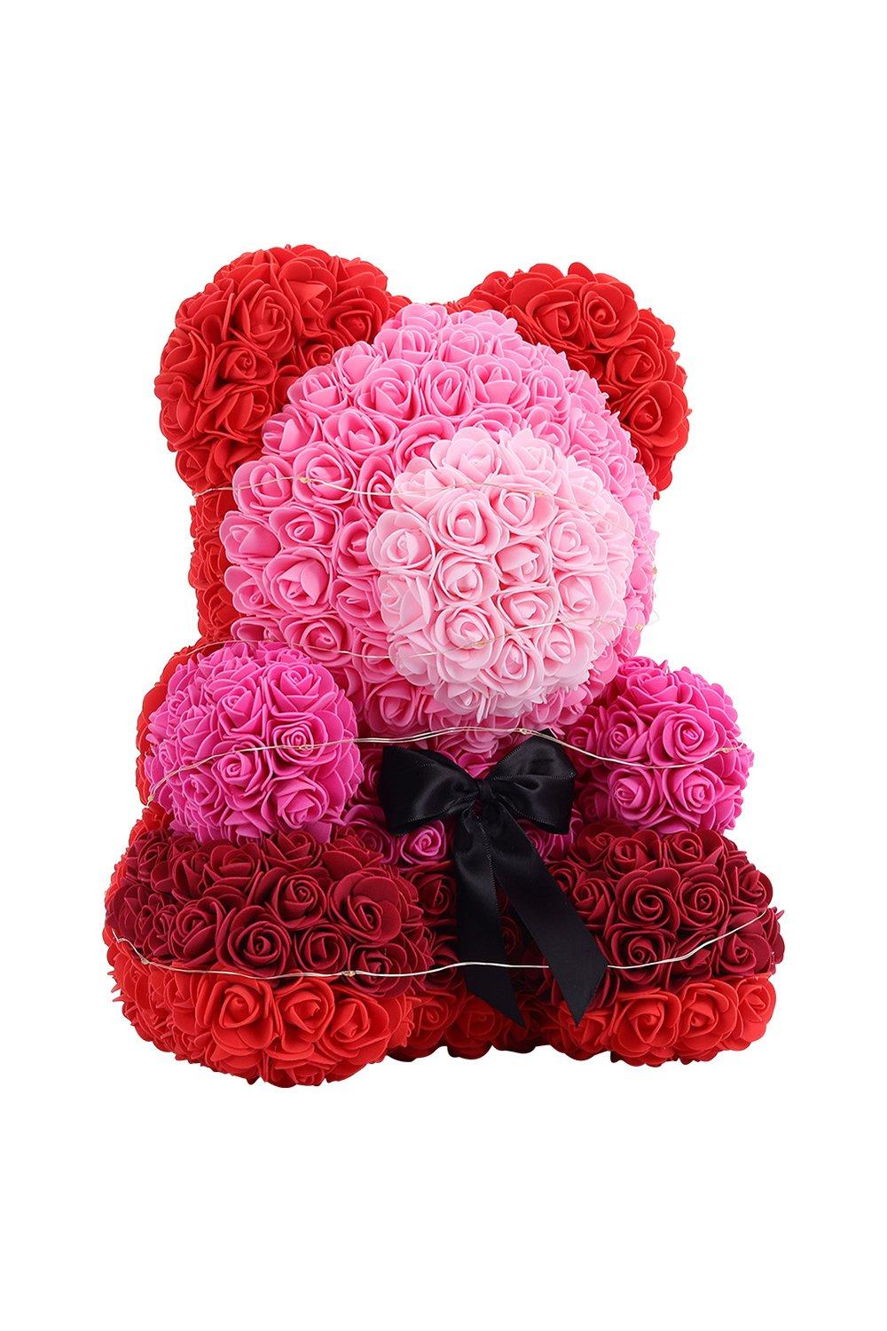 Artificial Rose Teddy Bear with Gift Box